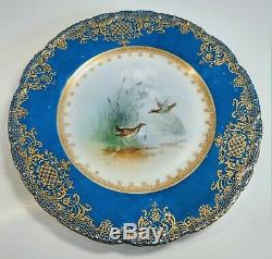 Theodore Haviland France Limoges Hand-Painted Bird Porcelain 9 Plates Set of 8