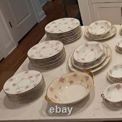 Theodore Haviland Limoges 8 Luncheon, Salad, & Dinner Plates Gold Roses