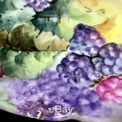 Tressemanes Vogt T&V Limoges Hand Painted Floral Fruit/Punch/Centerpiece Bowl