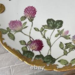 Tressemann & Vogt Limoges Clover Flowers & Gold CAKE SERVING PLATE BOWL