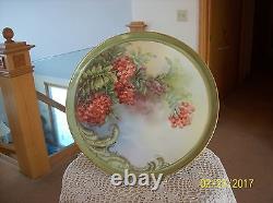 Tressemann and Vogt Limoges Antique Berry Leaf Porcelain China Charger Plate