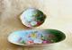 Two Antique Hand Painted J&p L France Serving Dishes Daisies With Gold Gilt Signed