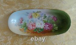 Two Antique Hand Painted J&P L France Serving Dishes Daisies With Gold Gilt Signed
