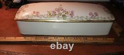 VTG Limoges Porcelain Jewelry Box Hand Painted by F. A. Gross 10 x 3 x 2.5