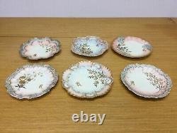 Various Antique Hand Painted Limoges Raised Heavy Gold Leaf 7 Plates France