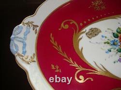 Very Large 20 Limoges Hand Painted Signed Tea Coffee Tray Platter, Roses & Gold