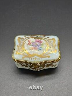 Very small Antique Limoges Trinked box. Hand Painted