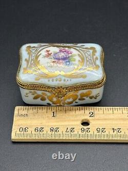 Very small Antique Limoges Trinked box. Hand Painted