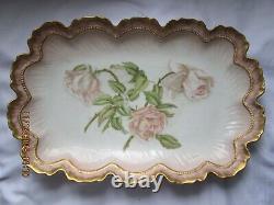 Vintage D&C France Porcelain Plate Hand Painted Floral Design/signed Emma 1891