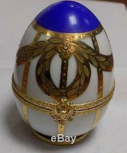 Vintage Faberge Limited Edition Limoges Hand Painted Porcelain Egg NO 10043