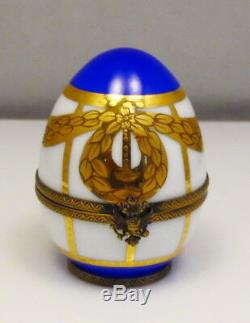 Vintage Faberge Lmt Ed Limoges Hand Painted Porcelain Egg Free Shipping