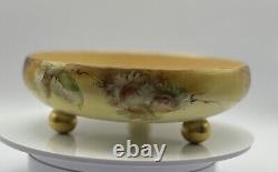 Vintage Floral T&V Limoges Hand-Painted Footed Bowl by B. W. Katzenberger (1917)