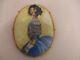 Vintage France Limoges Hand Painted Pretty Lady Pendant Brooch Pin