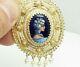 Vintage French Hand Painted Limoges Cameo Pendant / Pin Brooch Estate 14k Gold