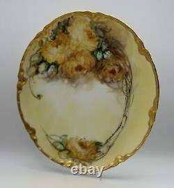 Vintage Haviland France Hand-Painted Floral Plate