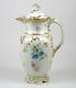 Vintage Jp Limoges Chocolate Pot Hand Painted Flowers Heavily Gilded J Pouyat