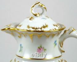 Vintage JP Limoges Chocolate Pot Hand Painted Flowers Heavily Gilded J Pouyat