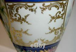 Vintage Large pair LE TALLEC urns hand painted Porcelain LIMOGES Princess Astrid