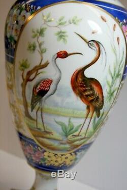 Vintage Large pair LE TALLEC urns hand painted Porcelain LIMOGES Princess Astrid