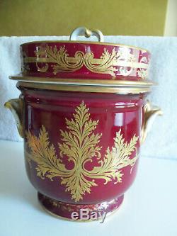 Vintage Le Tallec Paris Handpainted Limoges Porcelain Ice Cream Bucket / Cooler