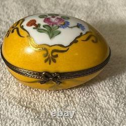 Vintage Limoges Hand Painted Egg Trinket Box