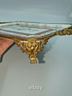 Vintage Limoges Hand Painted& Signed, Gilded & Mounted Tray-Décor Main Paris