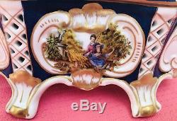 Vintage Limoges Lidded Box Or Dish Hand Painted Victorian Couple Beautiful! MINT