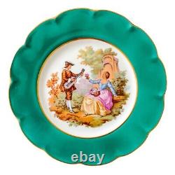 Vintage Limoges Porcelain Dinner Plates With Fragonard Lovers Scenes, Set of 12