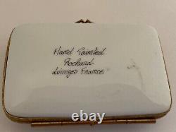 Vintage Limoges Rochard Hand Painted Hinged Trinket Box Envelope