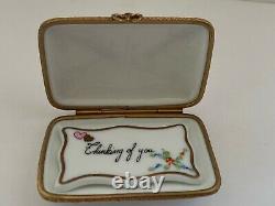 Vintage Limoges Rochard Hand Painted Hinged Trinket Box Envelope