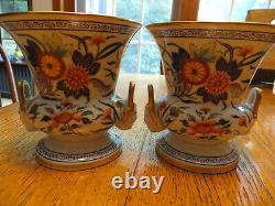 Vintage Pair Le Tallec Urns Vases Planters Limoges Hand Painted Porcelain France