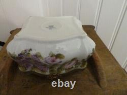 Vintage Peint Main French Limoges Large Signed Box hand painted, floral design