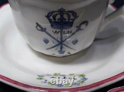 Vintage Saint Amand Limoges Tea Cups & Saucers French Revolution Set Of 4