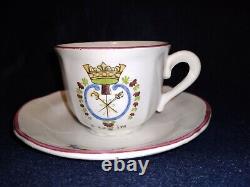 Vintage Saint Amand Limoges Tea Cups & Saucers French Revolution Set Of 4