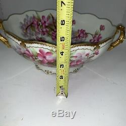 Vintage T&V Limoges hand painted bowl with handles