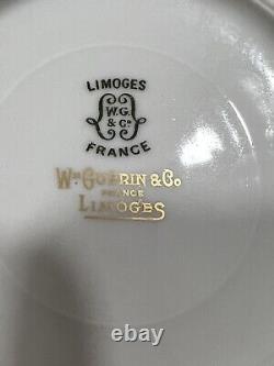 WM GUERIN & CO LIMOGES FRANCE SET 20 LOT DINNER PLATES DESSERT GOLD EARLY 1900's