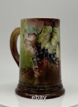 W. G. & Co. Limoges Hand-Painted Porcelain Mug with Grape Design 1872 to 1932