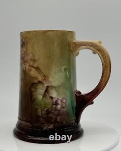 W. G. & Co. Limoges Hand-Painted Porcelain Mug with Grape Design 1872 to 1932