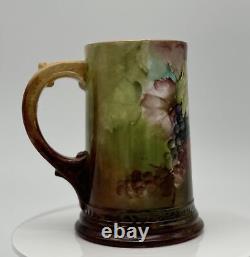 W. G. & Co. Limoges Hand-Painted Porcelain Mug with Grape Design 1872 to 1932