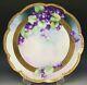 White Art Chicago Limoges Hand Painted Violets Gold 14 Charger Signed E. White