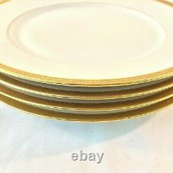 Wm Guerin & Co Limoges France Set 4 Dinner Plates 9.75d White Gold 1891-1932