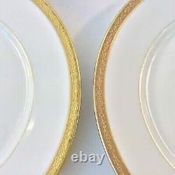 Wm Guerin & Co Limoges France Set 5 Luncheon Plates 8.5d White Gold 1891-1932