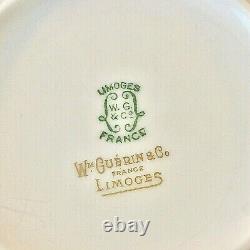 Wm Guerin & Co Limoges France Set 6 Cream Soup Bowls Saucer White Gold 1891-1932