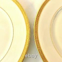 Wm Guerin & Co Limoges France Set 6 Luncheon Plates 8.5d White Gold 1891-1932