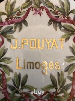 11.375 Plaque D'échange De Porcelaine Peinte À La Main De J. Pouyat Limoges
