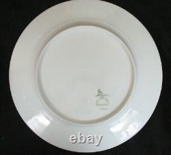 12 Assiettes de dîner Charles Ahrenfeldt Limoges peintes à la main avec des roses et ornées d'or