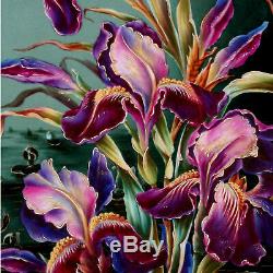 14 Porcelaine Peinte À La Main Française Limoges Charger Plate Iris Fleur De Lotus