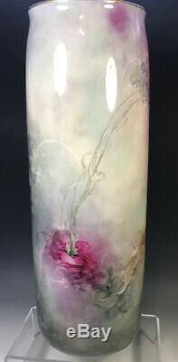 15.5belleek Antiquités Roses Vase Peint À La Main