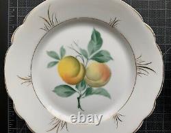 Ancien Haviland Limoges Chine Porcelaine Assiette De Fruits Lot De 6 Peints À La Main Ex