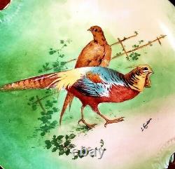 Ancien Jeu De Limoges De 6 Jeux De Plaque D'oiseau 10 Artiste Peint À La Main Signé